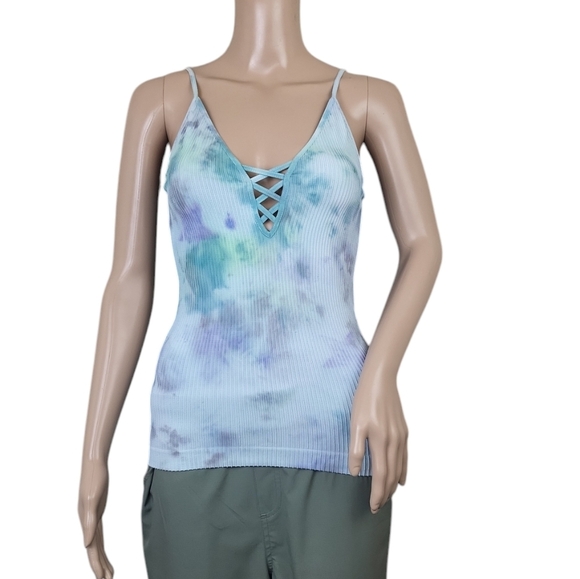 Free People High Platform Criss Cross Cami Tie Dye Star - Picture 1 of 3